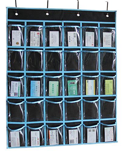 Misslo Calculator Holder For Classroom Cell Phone Stoarge 30 Clear Pockets C