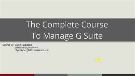 G Suite Administrator Training Course Trailer Youtube